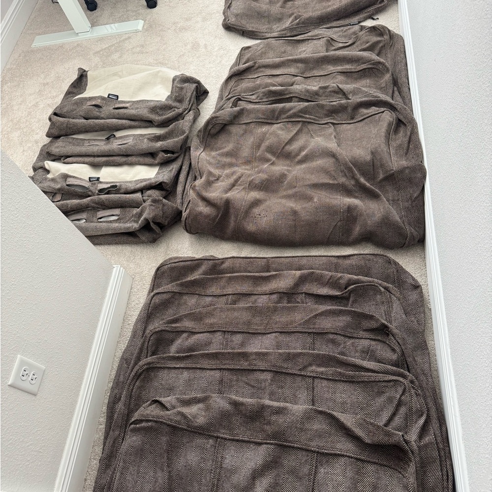 Lovesac Sactional covers - Brown Herringbone Chenille